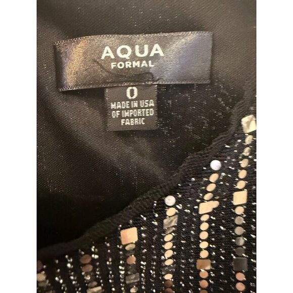 Aqua Women's Mini Dress Black Silver Size 0 Party - Picture 12 of 13